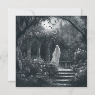 Spooky Ghost in Tuin Graveyard  Gothic Kaart