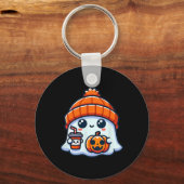 Spooky Ghost Mannen Halloween Sleutelhanger (Voorkant)