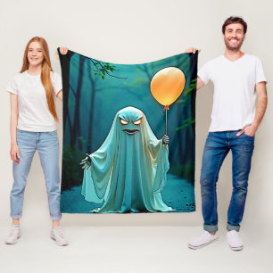 Spooky Ghost met griezelige ballon Fleece Deken