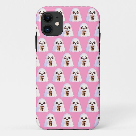 Spooky Ghost Met Iced Coffee Case-Mate iPhone Case (Achterkant)