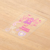 Spooky Ghost Neon Pink Halloween Verjaardag Acryl Uitnodigingen (Laagn)
