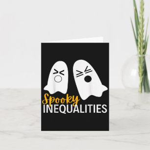Spooky Ghost Ongelijkheden Grappige Halloween Wisk Kaart
