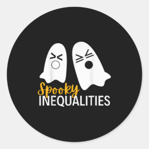Spooky Ghost Ongelijkheden Grappige Halloween Wisk Ronde Sticker