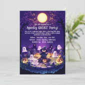 Spooky Ghost Party-uitnodiging Kaart (Staand voorkant)