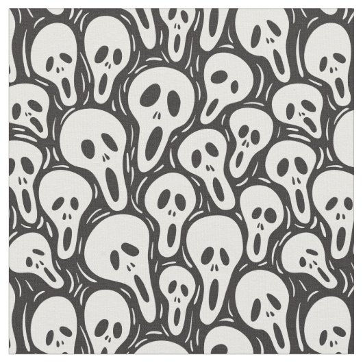 Spooky Ghost Pattern Stof (Close Up)