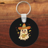 Spooky Ghost Play Gitaar Conchas Pan Dulce Hallowe Sleutelhanger (Voorkant)