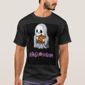 Spooky Ghost & Pumpkin Halloween Delight T-shirt (Voorkant)
