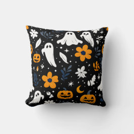 Spooky Ghost & Pumpkin Halloween Pillow Kussen