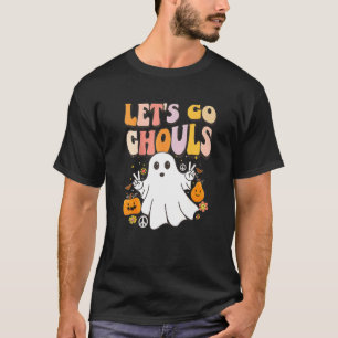 Spooky Ghost Retro Laten we gaan Ghouls Halloween  T-shirt