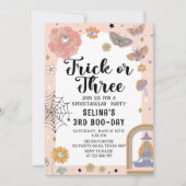 Spooky Ghost Trick of Drie Halloween 3e Verjaardag Kaart (Voorkant)