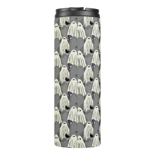 Spooky Ghosts en Tombstone Halloween Thermosbeker (Achterkant)
