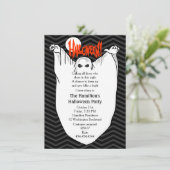 Spooky Ghosts Halloween Party Invitation Kaart (Staand voorkant)