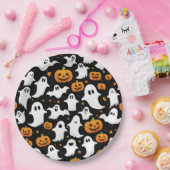 Spooky Ghosts Pumpkins Zwart Halloween Papier Bord (Feest)