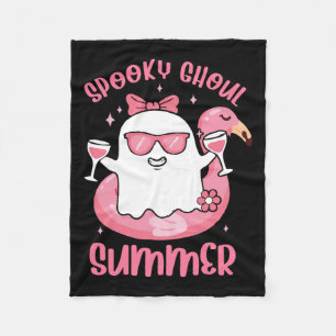 Spooky Ghoul Summer Schattige Ghost Flamingo Summe Fleece Deken
