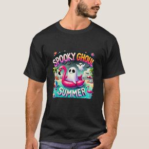 Spooky Ghoul Zomer Schattigeste Hallo Ghost Flamin T-shirt