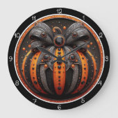 Spooky Glitter Bow Pumpkin Grote Klok (Voorkant)