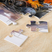 Spooky gloeiende Halloween pompoen Legpuzzel (Zijkant)