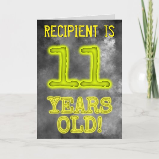 Spooky Glowing Aura Kijk "11 JAAR OUD!" + Naam Kaart (Voorkant)