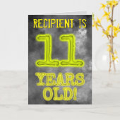 Spooky Glowing Aura Kijk "11 JAAR OUD!" + Naam Kaart (Gele Bloem)