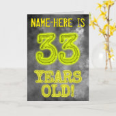 Spooky Glowing Aura Kijk "33 JAAR OUD!" + Naam Kaart (Gele Bloem)