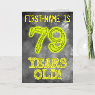 Spooky Glowing Aura Kijk "79 JAAR OUD!" + Naam Kaart