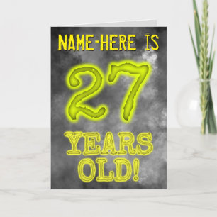 Spooky Glowing Aura Look "27 JAAR OUD!" + Naam Kaart