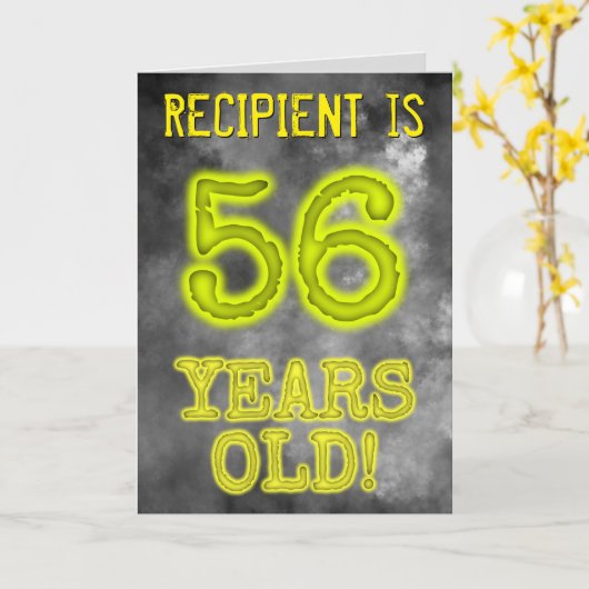 Spooky Glowing Aura Look "56 JAAR OUD!" + Naam Kaart (Gele Bloem)