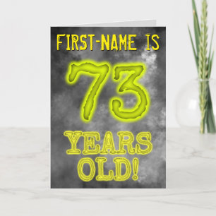 Spooky Glowing Aura Look "73 JAAR OUD!" + Naam Kaart