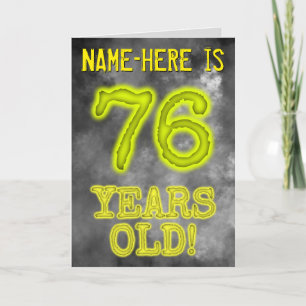 Spooky Glowing Aura Look "76 JAAR OUD!" + Naam Kaart