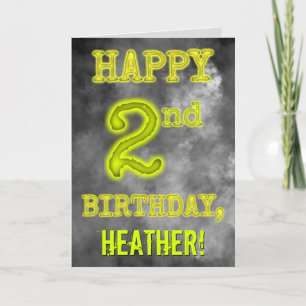 Spooky Glowing Aura Look "HAPPY 2nd BIRTHDAY" Kaart