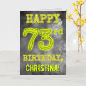 Spooky Glowing Aura Look "HAPPY 73rd BIRTHDAY" Kaart (Gele Bloem)