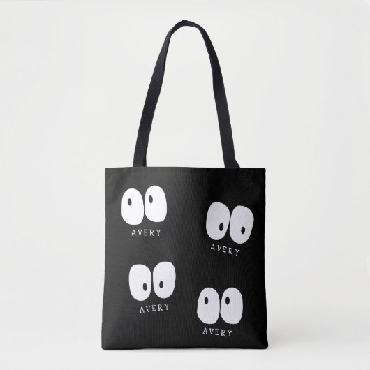 Spooky Googly Eye Modern Monogram Custom Halloween Draagtas (Voorkant)