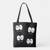 Spooky Googly Eye Modern Monogram Custom Halloween Draagtas (Achterkant)