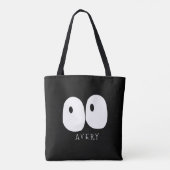Spooky Googly Eye Modern Monogram Custom Halloween Draagtas (Achterkant)