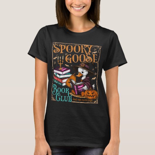 Spooky Goose Book Club Grappig Overhemd T-shirt (Voorkant)