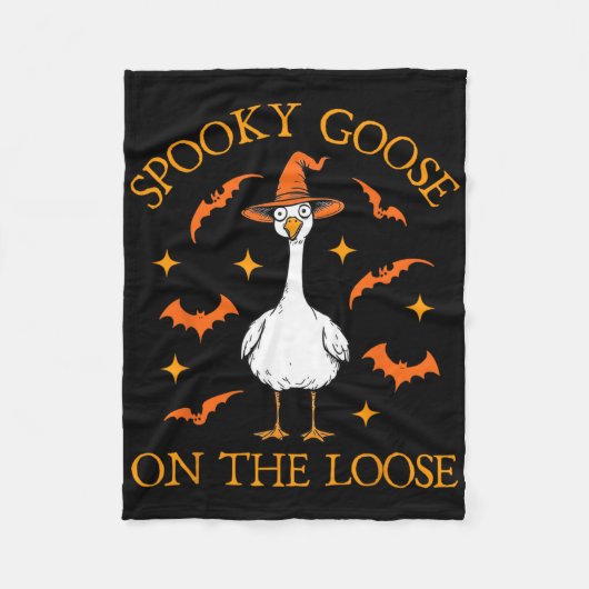 Spooky Goose op de losse Halloween Honk Witch Des Fleece Deken (Voorkant)