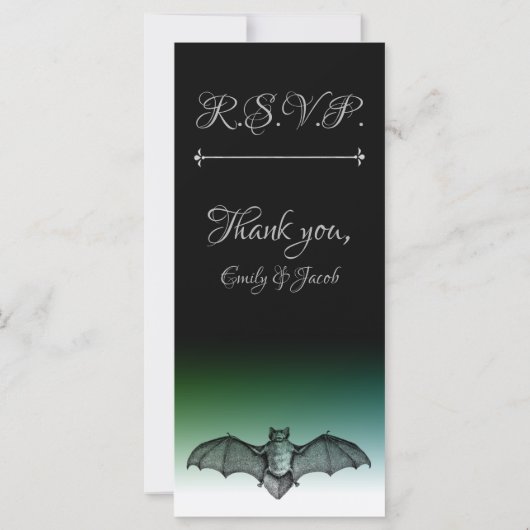 Spooky Gothic Black Bat Halloween Wedding (Achterkant)