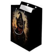 Spooky Gothic  Cat Medium Cadeauzakje (Achterkant Gekanteld)