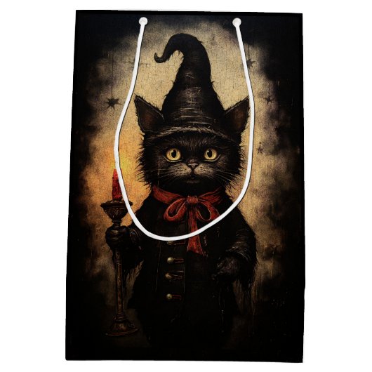Spooky Gothic  Cat Medium Cadeauzakje (Achterkant)