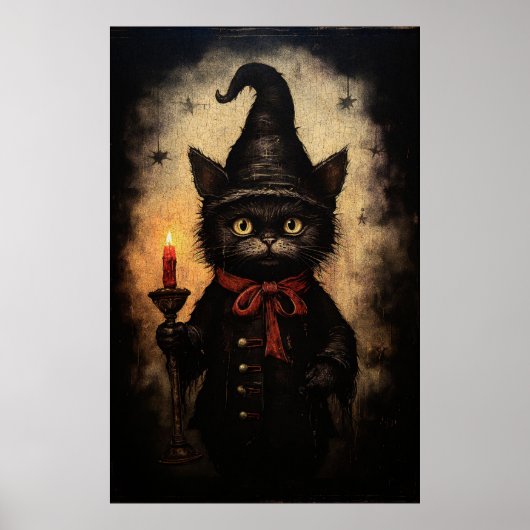 Spooky Gothic Cat Poster (Voorkant)