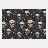 Spooky Gothic Christmas Skulls Inpakpapier Vel (Voorkant)