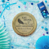 Spooky  Gothic Happy Halloween Papieren Bordje (Feest)