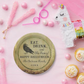 Spooky  Gothic Happy Halloween Papieren Bordje (Feest)