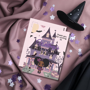 Spooky Gothic meisje afro-puff Verjaardag Bedankt Briefkaart