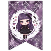 Spooky gothic meisje Happy Birthday Vlaggetjes (Eerste vlag)