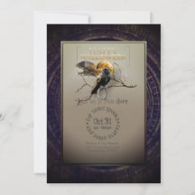 Spooky Gothic Raven In Volle Maan Volwassen Hallow