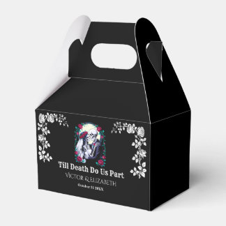 Spooky Gothic Till Death Skeleton Roos Wedding Bedankdoosjes