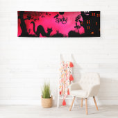 Spooky, grappig halloween ontwerp spandoek (Insitu)