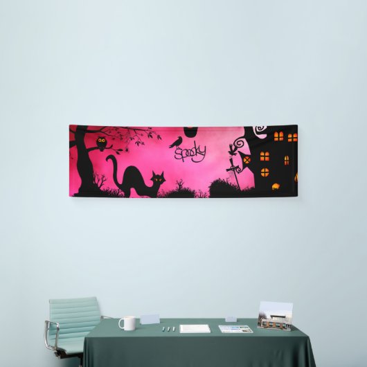 Spooky, grappig halloween ontwerp spandoek (Beurs)