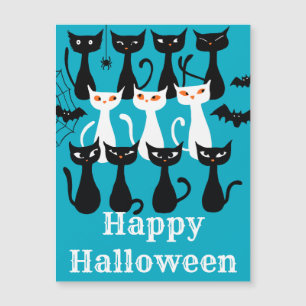 Spooky grappige Halloween katten magnetische Kaart